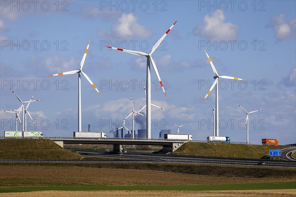 Wind farm at the motorway junction Jackerath