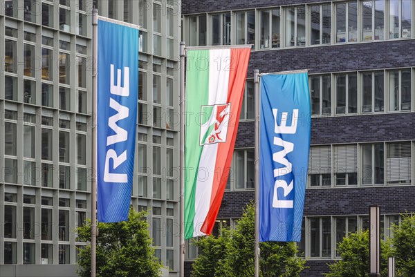 Flags in front of RWE headquarters