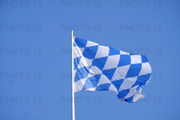 Bavarian flag waving in the wind