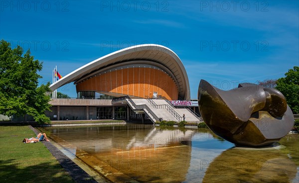 Water basin in front of the building of the House of World Cultures in Berlin Tiergarten