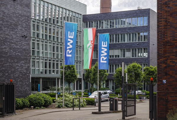 Flags in front of RWE headquarters
