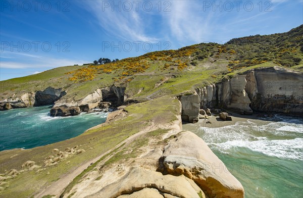 Rocky cliffs of sandstone rocks