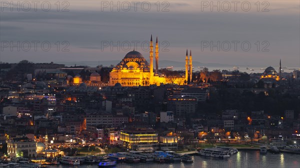 City view at dusk