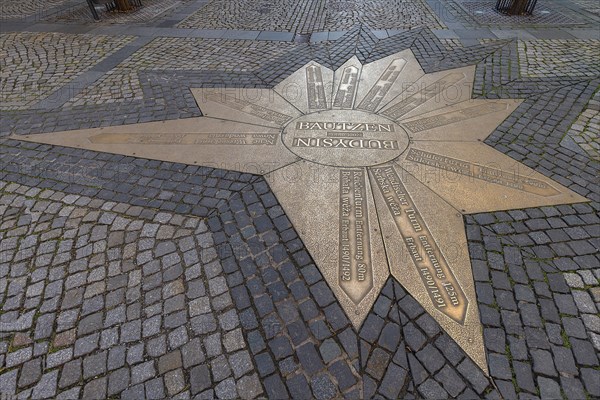 Star with distance to the sights in the pedestrian zone