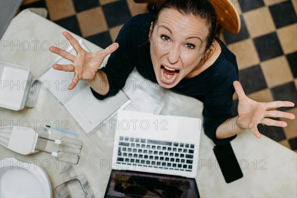 Woman in home office