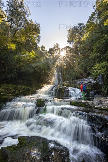 Hiker at McLean Waterfall