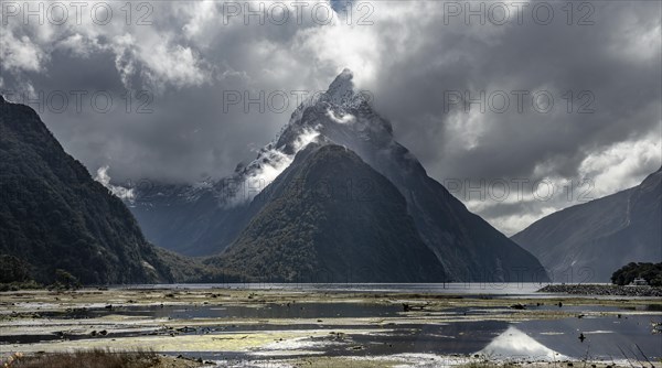 Mitre Peak with dramatic clouds