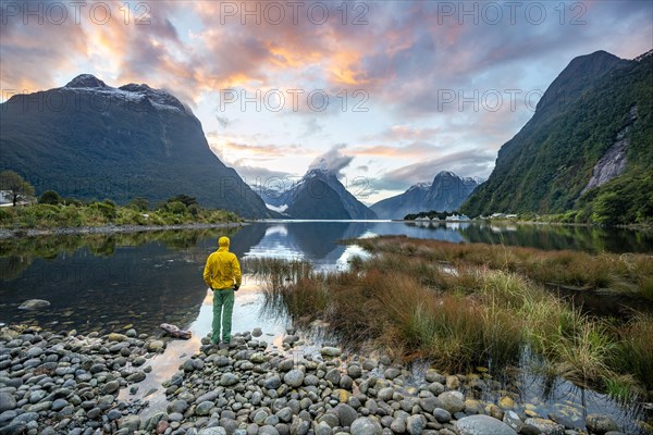 Young man looking at Fjord