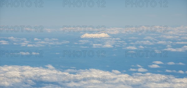 Summit of Mount Ruapehu looking out of the clouds