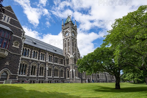 Old neo-gothic main building with bell tower