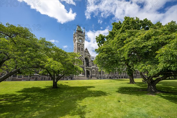 Old neo-gothic main building with bell tower