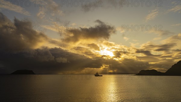 Sunset on the island of Mageroya