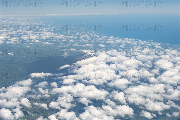 Mount Taranaki with clouds