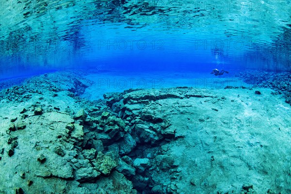 Divers in the Silfra Lagoon