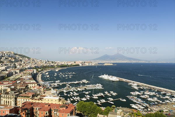 View of Bay of Naples with harbour and Vesuvius