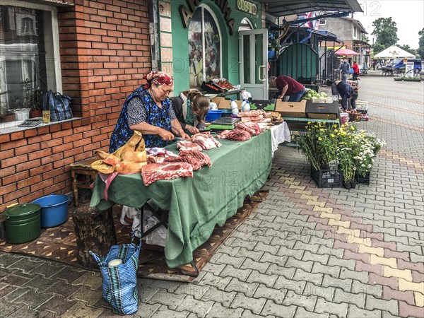 Farmer's wife sells freshly slaughtered