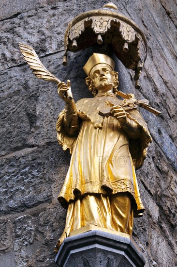 Statue of Saint Nepomuk at the corner of the house