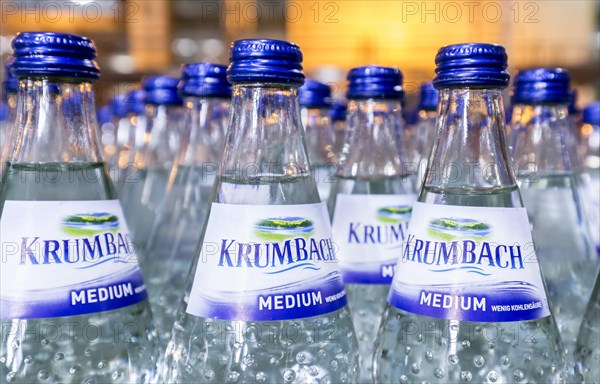 Mineral water bottles of the mineral well Krumbach