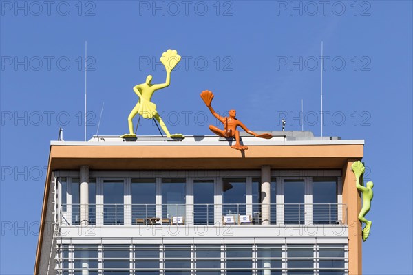 Flossi sculptures on the roof of a house