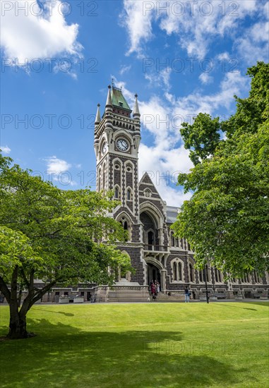 Old neo-gothic main building with bell tower