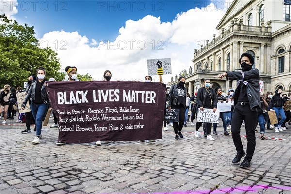 Banner with names of victims of racist violence