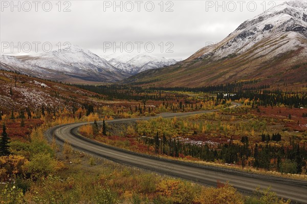 The Dempster Highway in the Tombstone Mountains in autumn