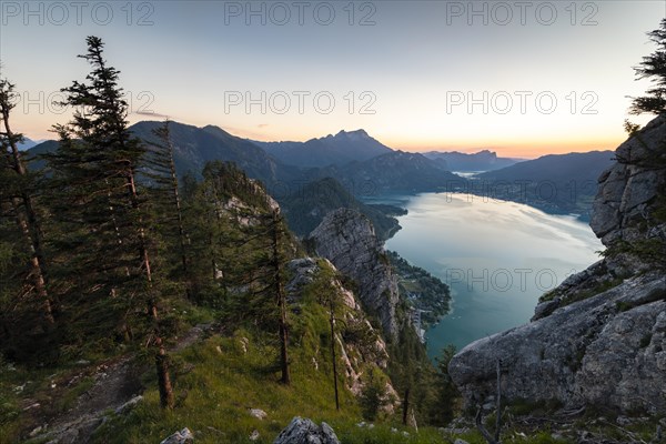 View from Schoberstein to Attersee and Mondsee