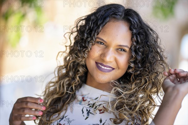 Portrait of beautiful young woman with native brazilian origin