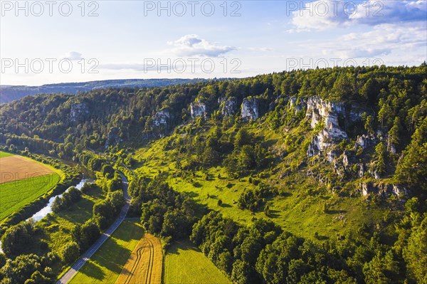 Nature reserve Arnsberger Leite and river Altmuehl