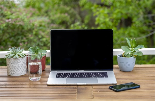 Home office with laptop