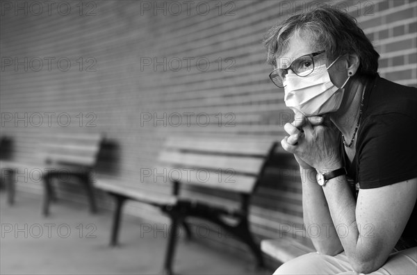 Woman with face mask