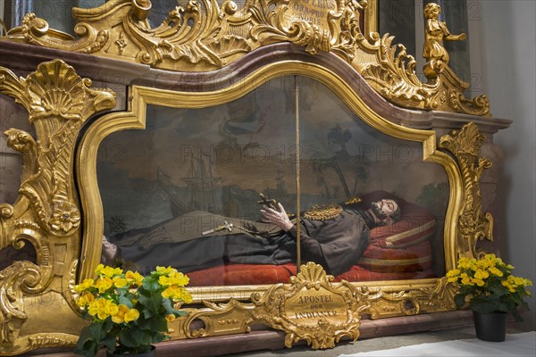 Figure of St. Xaverius Apostle of the Indians in the grave