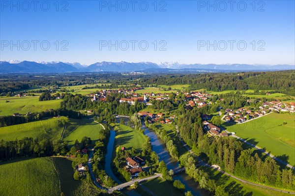 Loisach and Beuerberg with Marienkirche and monastery