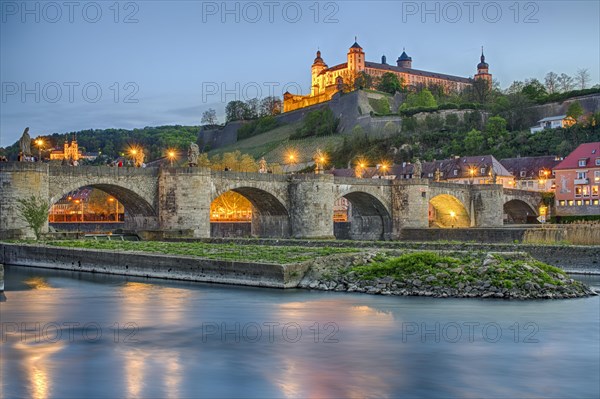 Historical bridge over the Main with Marienberg Fortress