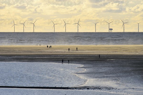 North Sea with the sandbank Hohes Riff