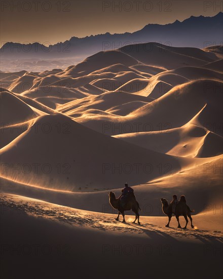 Windy day in the Gobi desert. Umnugobi province