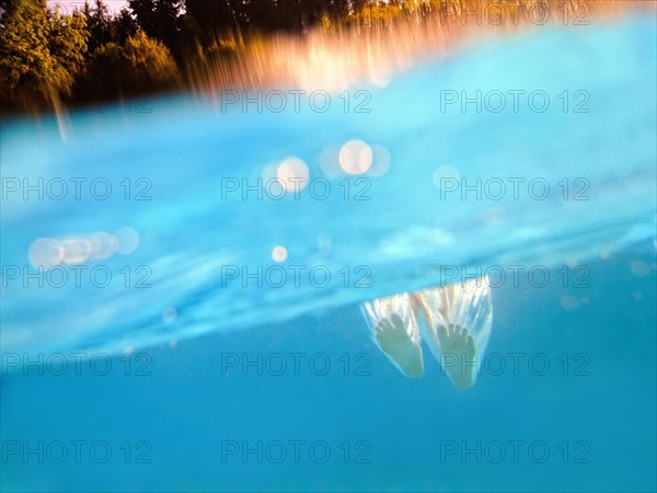 Feet under water