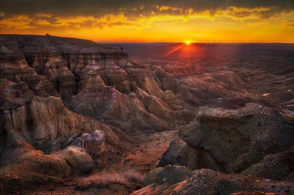 Beautiful sunrise in Tsagaan suvarga. Dundgovi province