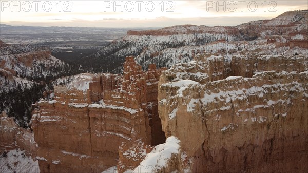 Rock formation amphitheater at sunrise