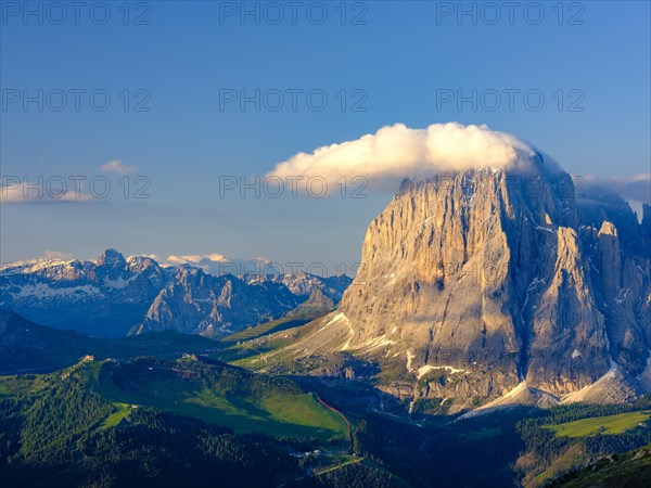 Sassolungo with clouds