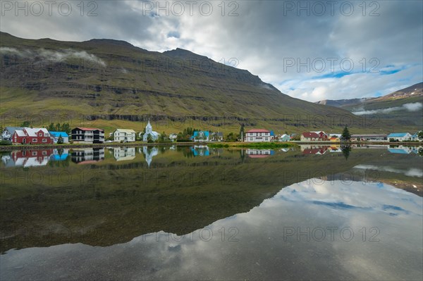 View over the village Seyoisfjoerour