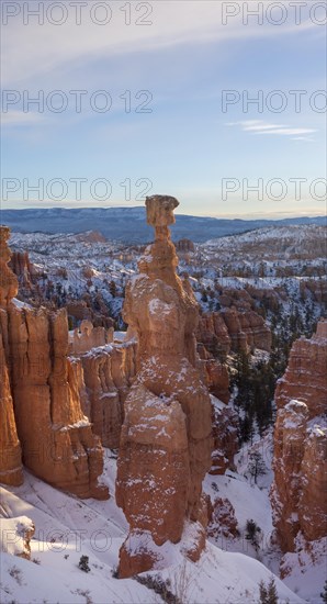 Rock formation Thors Hammer at sunrise