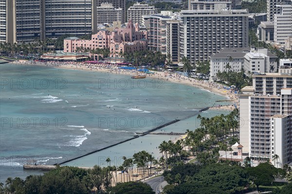 Waikiki Beach with skyscrapers