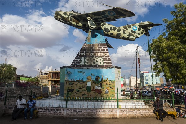 Old russian MIG airplane in the center of Hargeisa