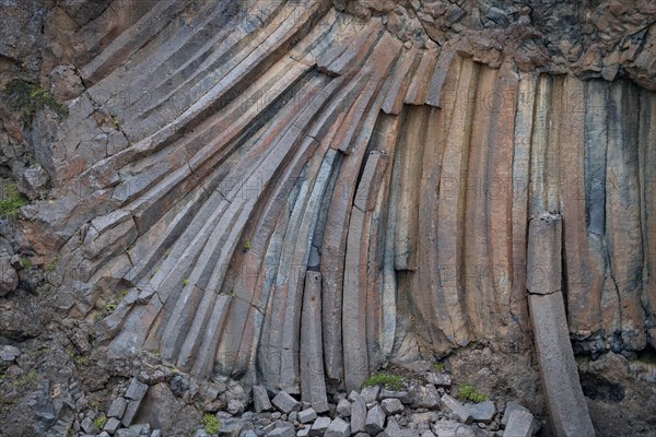 Basalt formations at Aldeyjarfoss waterfall