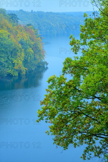 View from the high shore to the lake Schmaler Luzin in the Feldberger Seenlandschaft