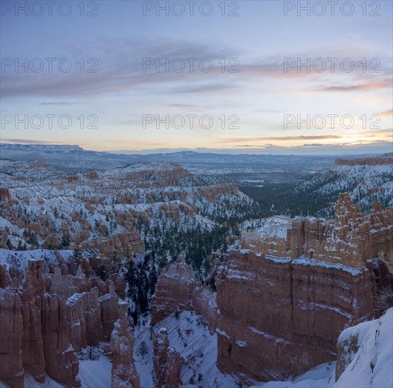 Rock formation amphitheater at sunrise