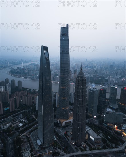 Business District at sunset