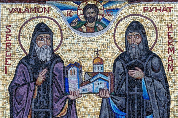 Mosaic on the wall of the main church