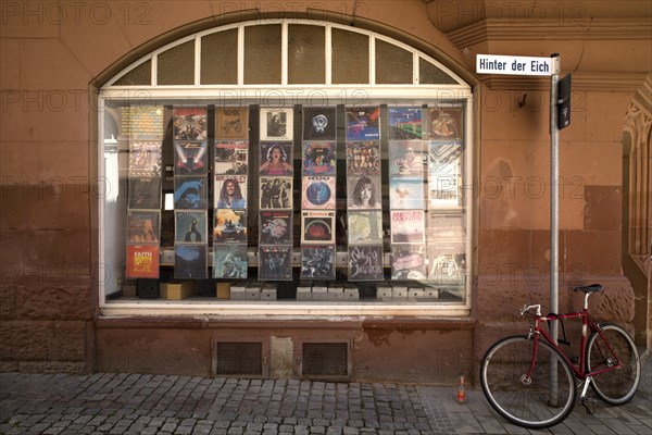 Traditional record store for vinyl LPs